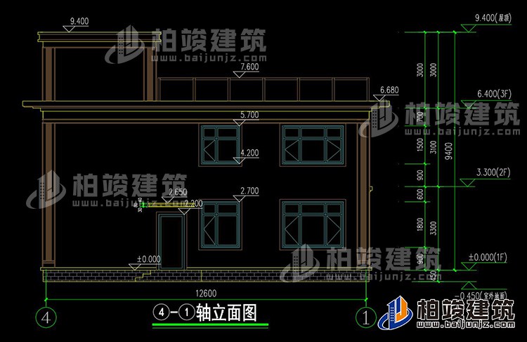 背立面图